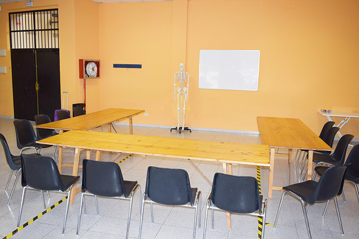 Sala de proyección de la escuela Xīn Mén